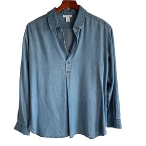Daily Ritual Chambray V-neck Top